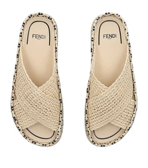 fendi raffia slide|Fendi slides for women.